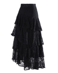 Luxury Lace Asymmetric Skirt