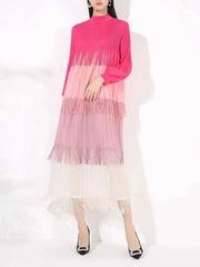 Luxury Pleated Fringe Dress
