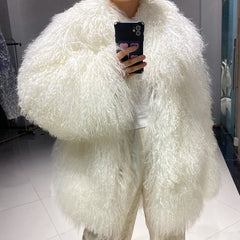 Luxury Lamb Extra Curly Fur Coat