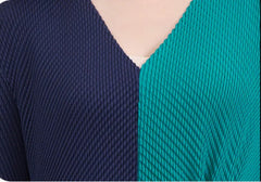 Elegant V-Neck Pleats Dress