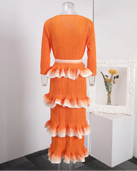 Luxe Tiered Ruffle Pleats Dress