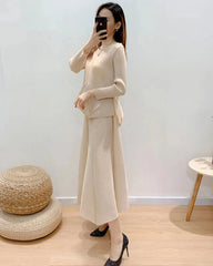 Formal Plissé Peplum Skirt Set