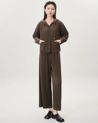 Luxury Casual Travel Pleated Set