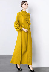 Luxury Pleats Floral Formal Dress