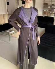 Luxury Pleated Longline Coat
