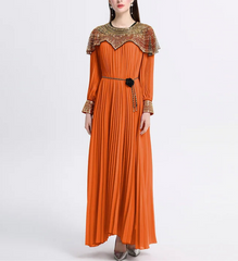 Luxury Plissé Embellished Dress