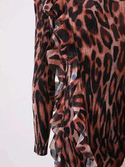Luxury Leopard Pleated Dress
