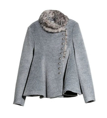 Luxury Woolen Peplum Jacket