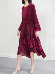 Luxury Ruffle Pleated Dress