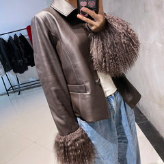 Couture Lambskin Leather Sheepskin Blazer