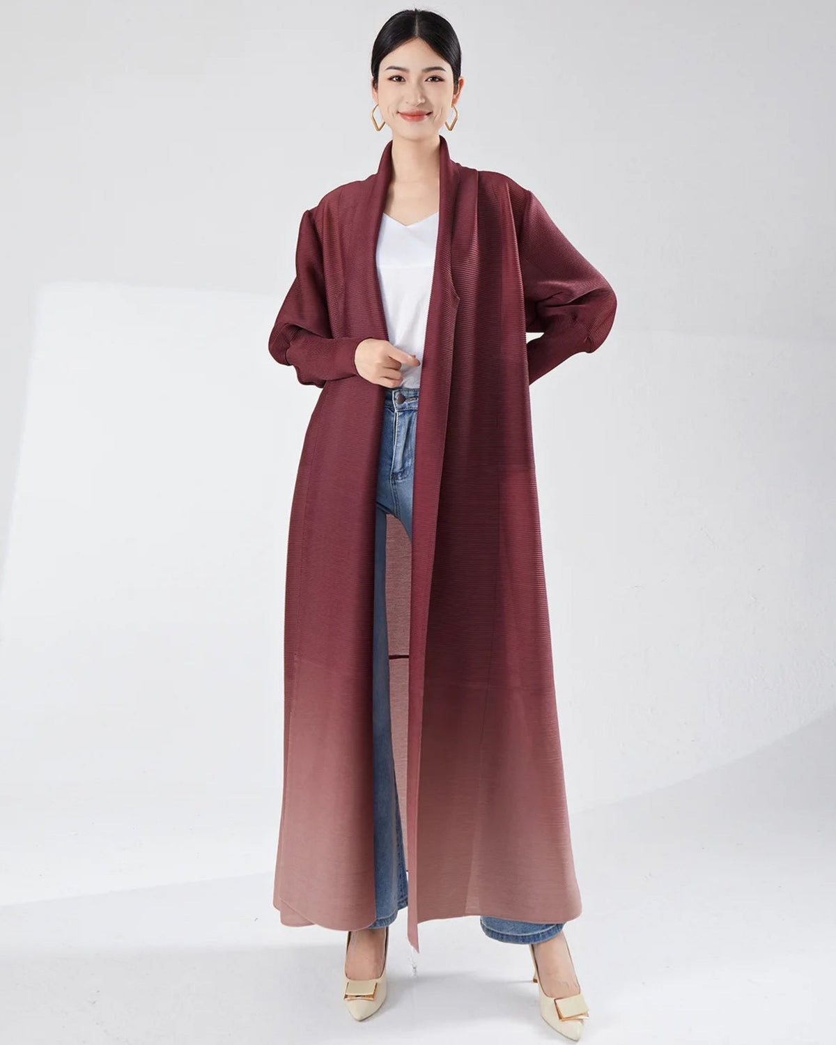 Luxury Plisse Longline Cardigan