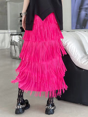 Luxury Fringe Midi Skirt