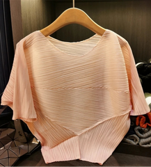 Luxury Sculptural Pleated Top