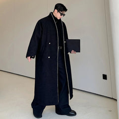 Men's Luxury Long Length Wool Blend Trench Coat