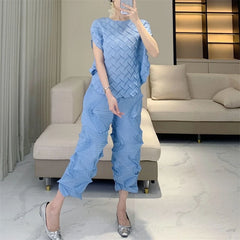 Luxe Pleated Crinkled 2-Piece Set