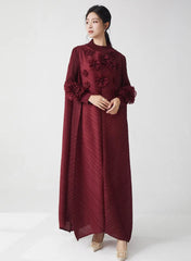 Luxe Pleated Dress with Sleeves