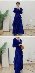 Luxury Plissé Waterfall Dress