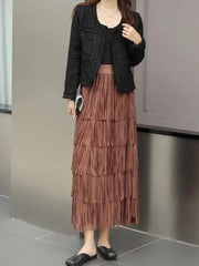 Plissé Pleats Maxi Skirt