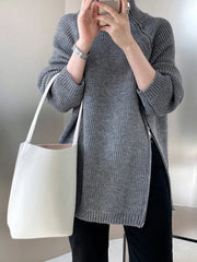 Luxury Ribbed Side-Zip Knit