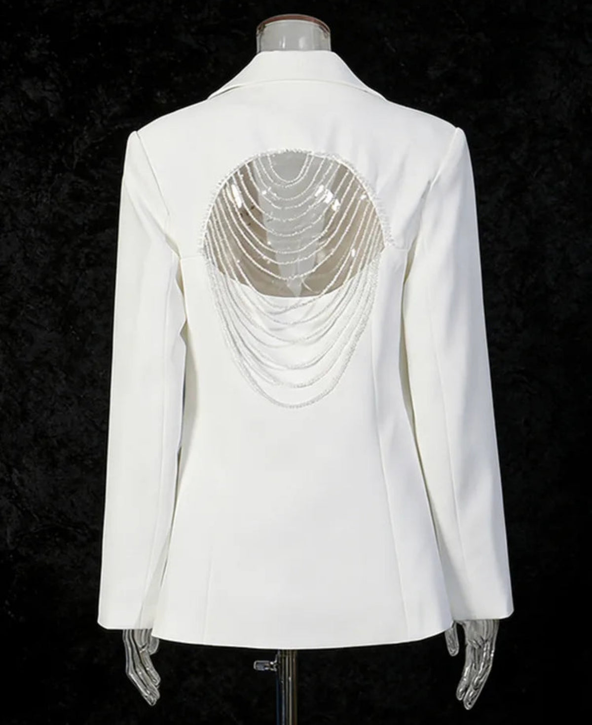 Open-Back Crystal Blazer