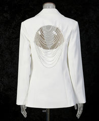 Open-Back Crystal Blazer