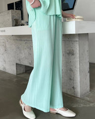Fluid Pleat Wide-Leg Pants