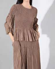 Luxury Formal Pleats Pants Set