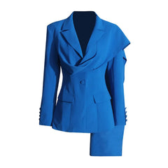 Luxury Draped Scarf Blazer