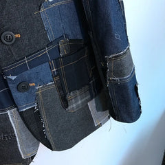 Men's Authentic Denim Patchwork Jacket Coat