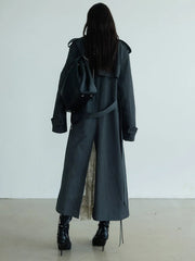 Luxury Oversized Two-Tone Trench Coat