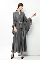 Luxury 2-Piece Pleats Skirt Set