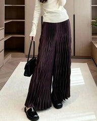 Plisse Fluid Wide-Leg Pant