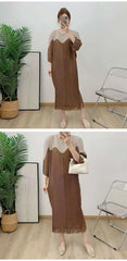 Luxury Plissé Dress with Tassel