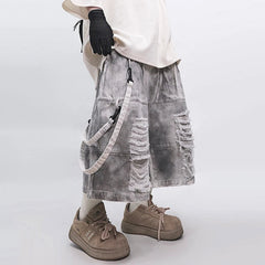 Men's Extra Distressed Denim Jorts