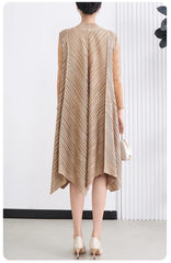 Luxury Metallic Pleats Dress