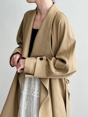 Luxury Draped Open-Front Coat