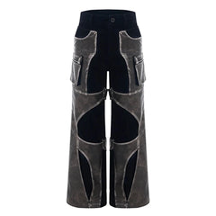 Men's Luxury Streetwear Faux Leather Wide Leg Pants