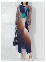 Couture Truly Pleated Long Cardigan Coat