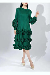 Luxury Plissé Pleated Cocktail Dress