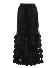 Luxury Petal Appliqué Tulle Skirt
