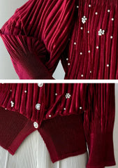 Luxury Velvet Pleated Blouse
