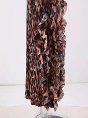 Luxury Leopard Pleated Dress