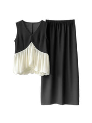 Luxury Peplum Top & Long Skirt Set