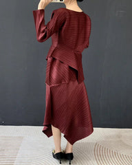 Luxury Pleated Skirt & Blouse Set