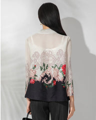 Luxury Pleated Sheer Blouse