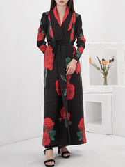 Rose Pleated Longline Coat
