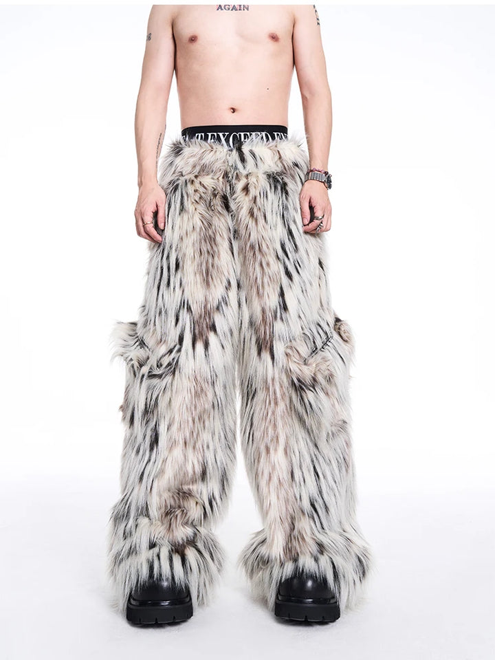 パンツ Luxury Fur Cargo Pants Men's Faux Fur Baggy Cargo Pants – HEYFANCYSTYLE