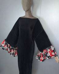 Elegant Pleated Bell Sleeve Dress