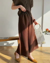 Luxe Plissé Wide-Leg Pants