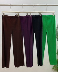 Luxury Plissé Straight Pants